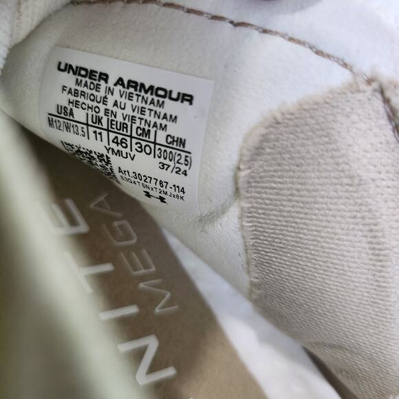 Mens Sz 12 Under Armour Sneakers Speedland HOVR Infinite Mega White 3027767-114 main image 5